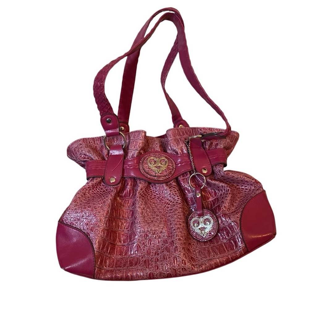 Y2K Elegant Pink Croc-Embossed Women's Bag